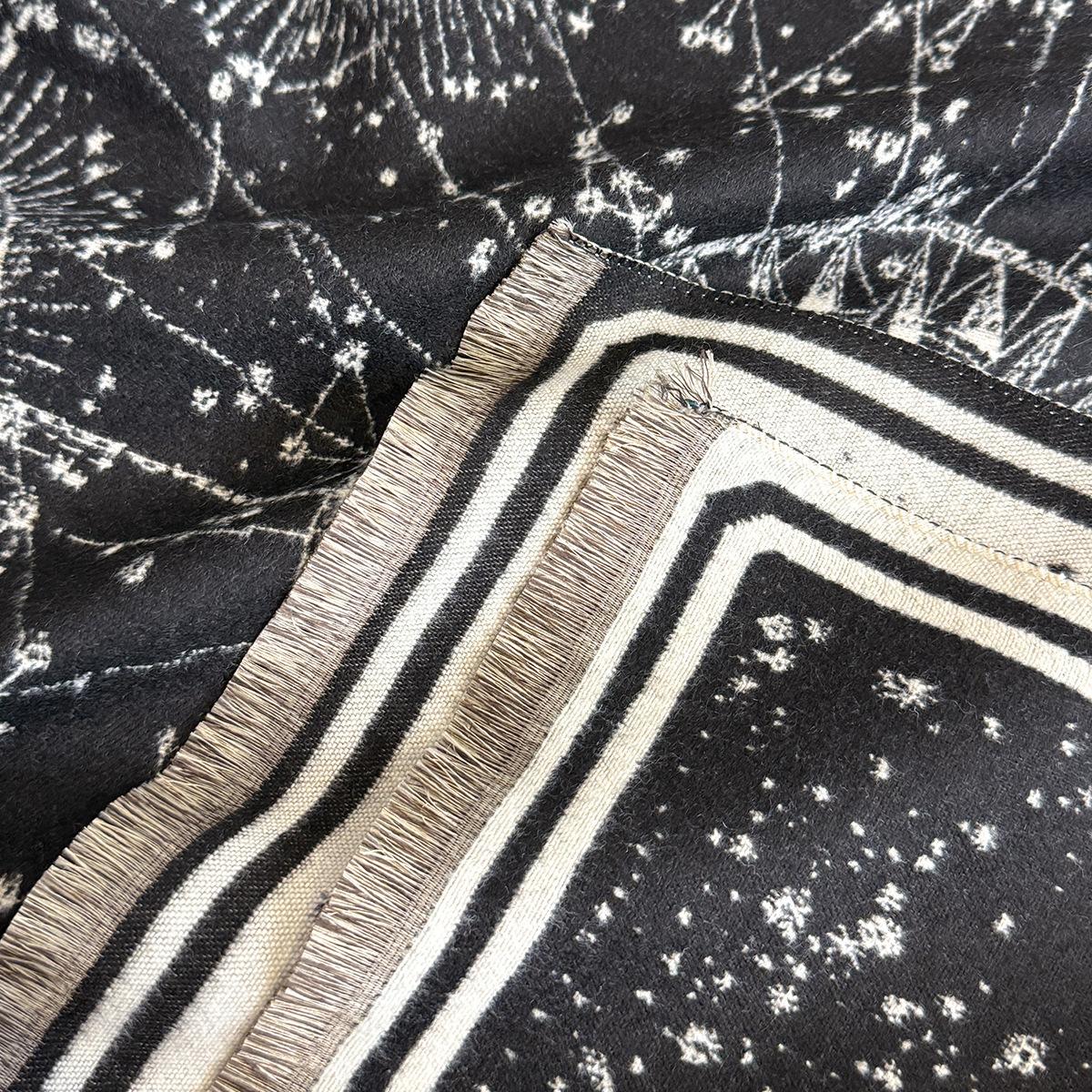 Boho Style Floral & Paisley Embroidery Tassel Decor Shawl, Paisley Print Scarf, Trendy Casual Soft Warm Double Sided Scarf for Fall & Winter, Fashion Accessories for Women & Men