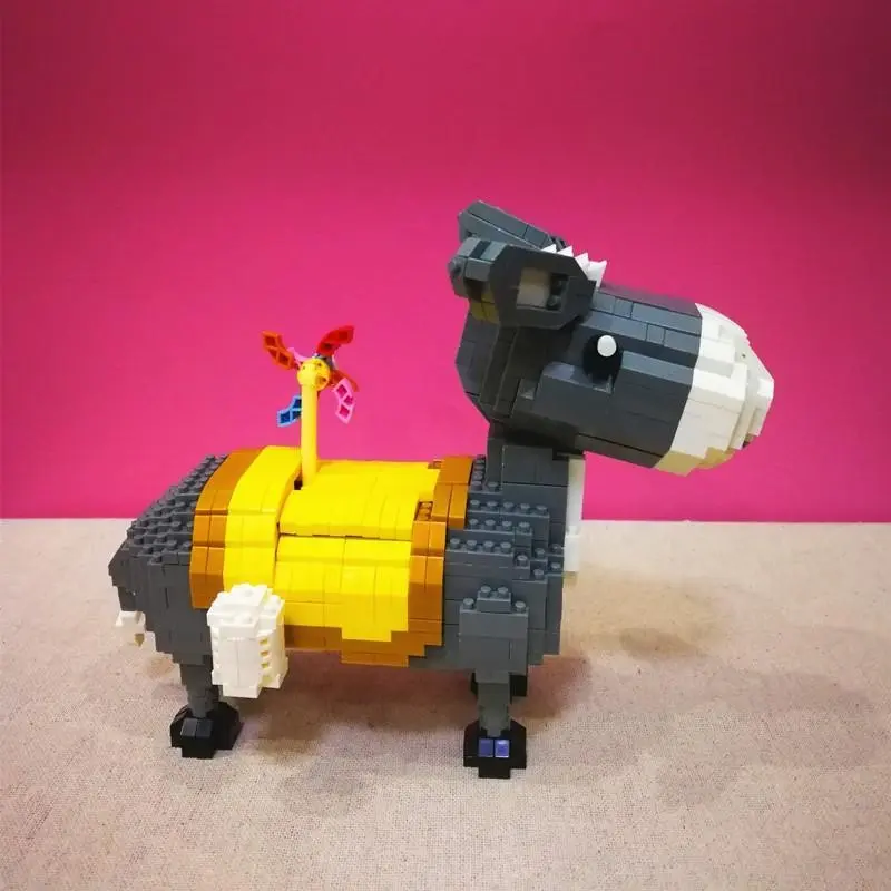 1 Nano Block Farm Donkey Construction Toy, Gray Mule Figure Assembly Bricks, Educational Hobby Building Set for Kids Teens Adults Age 12 14 16+, Present 2026 Mega Promotion