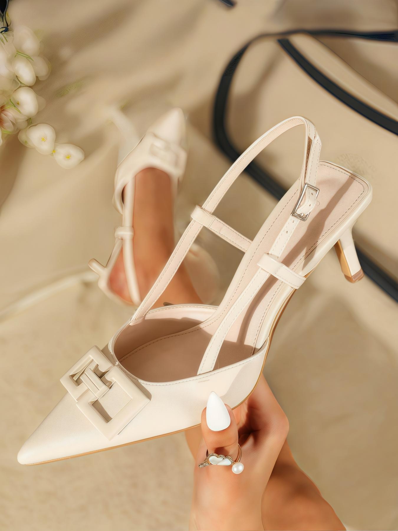 Women's Elegant Fashionable High Heel Shoes, Trendy Minimalist Pointed Toe Heels, Stylish All-match Shoes for Daily Wear Footwear