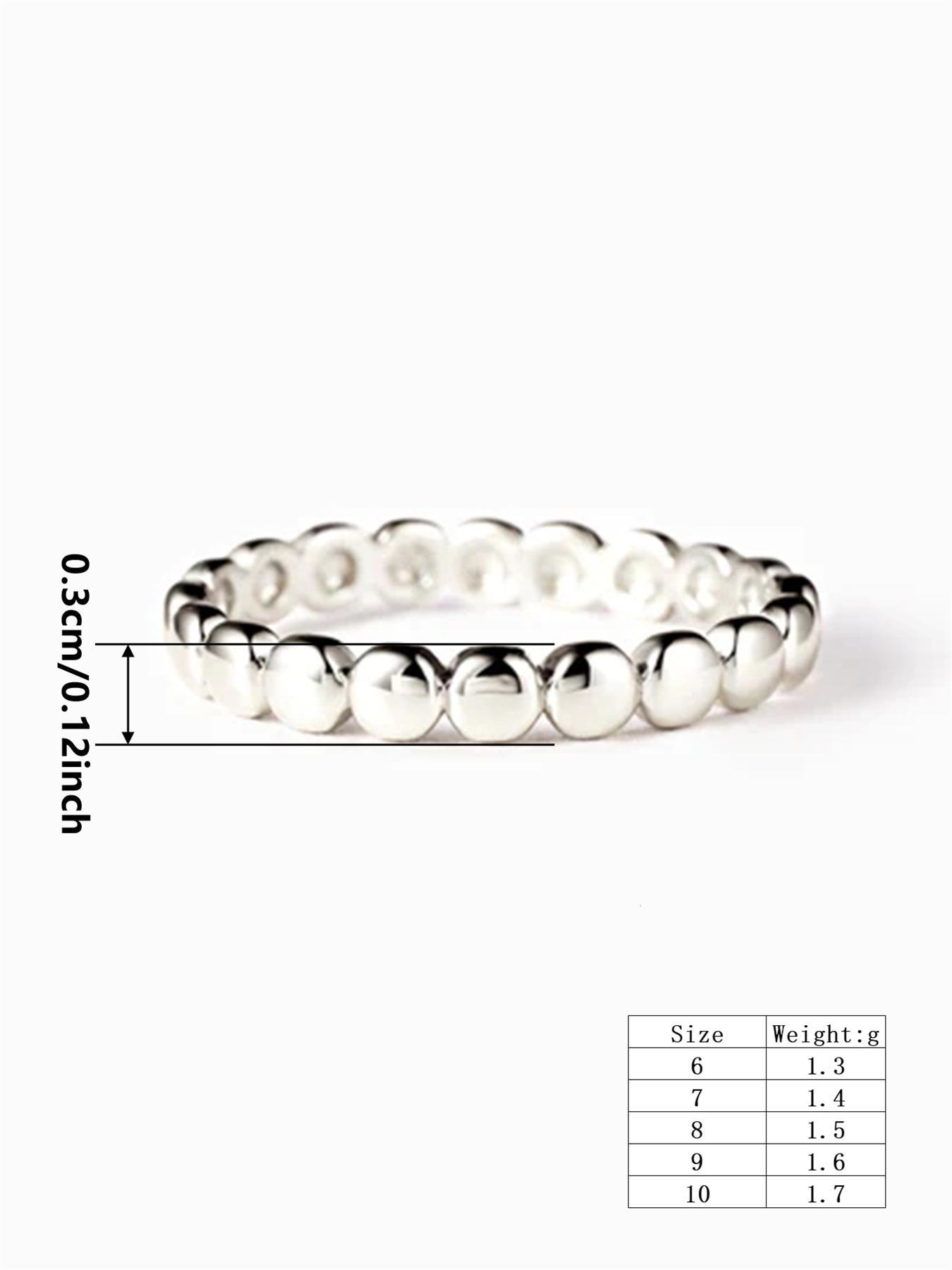 925 Sterling Silver Simple Style Plain Color Ring, Exquisite Trendy Ring, Fashion Jewelry for Women, Girl's Fashion Accessories for Party, Daily Birthday Gift