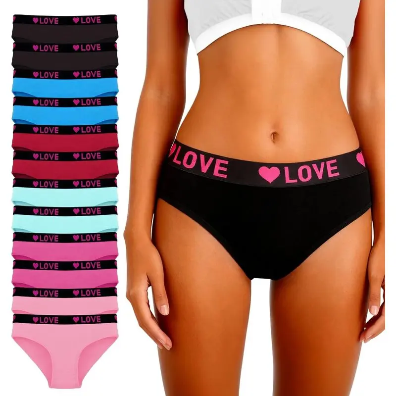 Women’s Plus Size 12-Pack Cotton Hipster Panties |   Soft Breathable Full Coverage Underwear in 6 Colors, Stretch Comfort Briefs for Everyday Wear, XS-4XL