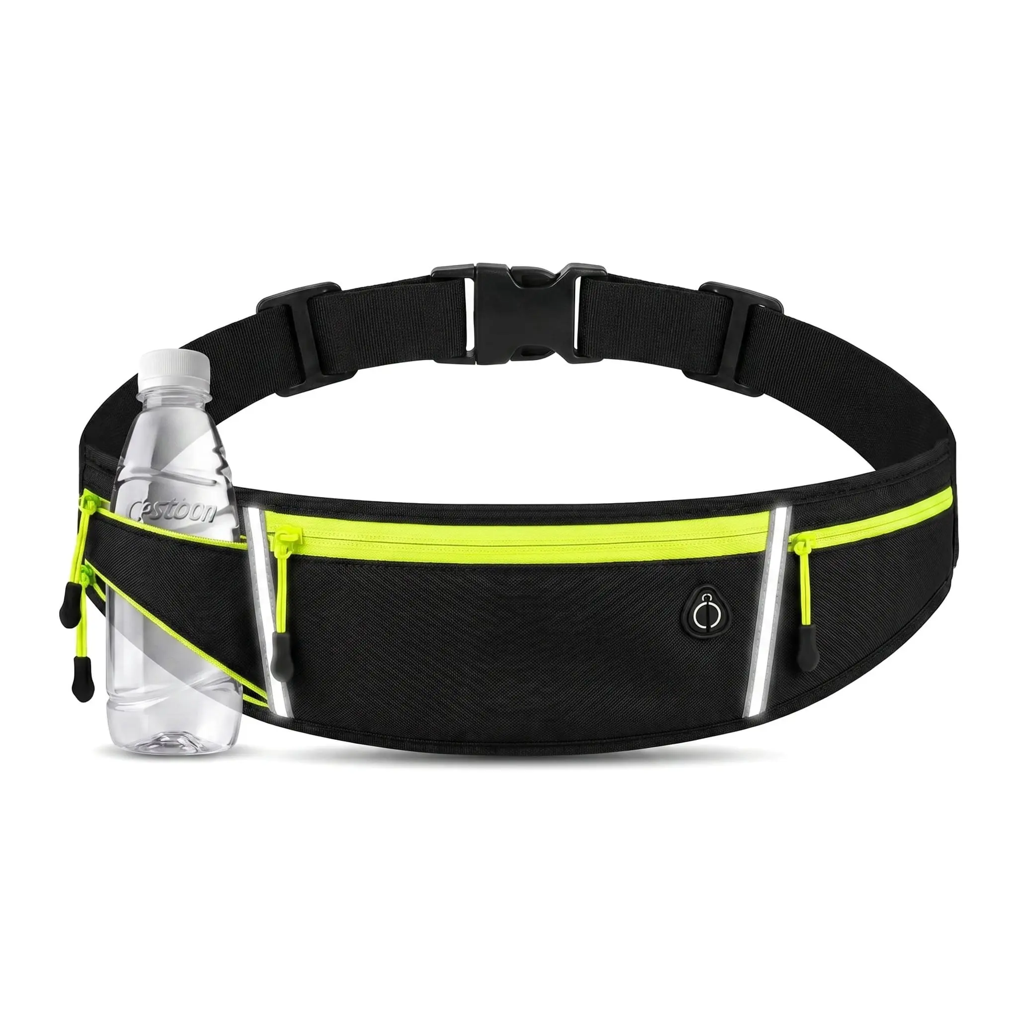 Professional Marathon Running Belt With Water Bottle Holder For Men Women Reflective Waist Pack Phone Pouch Lightweight Jogging Fanny Pack Runner Must Haves Workout Essentials Fitness Gear Activewear