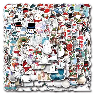 55-110 Sheets Winter Christmas Snowman Stickers, Cartoon Graffiti Decals for Car Luggage Cup Phone Case, Waterproof Stickers