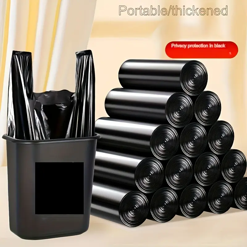 Heavy-Duty 4 Gal Small Black Trash Bags, 46×63cm, 1 Roll (100 Count) Multipurpose Waste Bags for Kitchen, Bathroom, Office