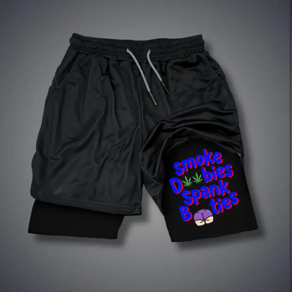 80s 90s Double-Layer Sports Shorts Graphic Shorts Black Camo Streetwear Shorts Men Outfits Men Vacation Outfits Shorts