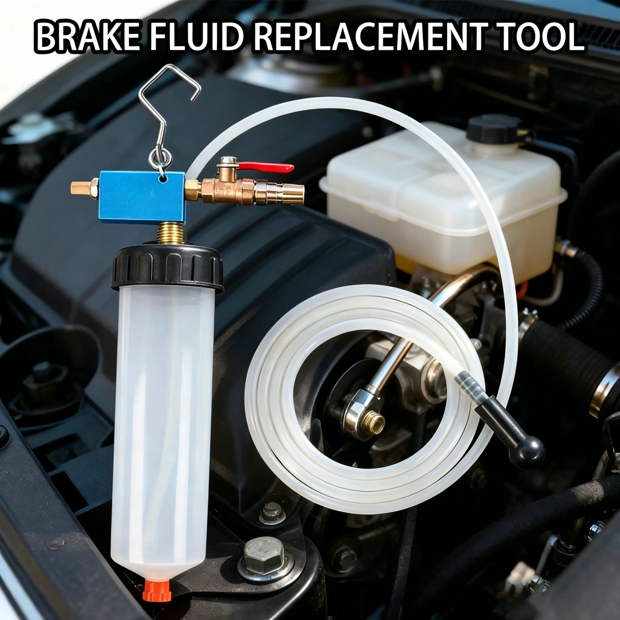 Brake Fluid Change Kit for Motorcycles, Trucks, Rvs, Brake Fluid Tool, Includes Hose and Bleed Valve Adapter, Clutch Hydraulic System Maintenance Pump, Auto Parts, Car Parts