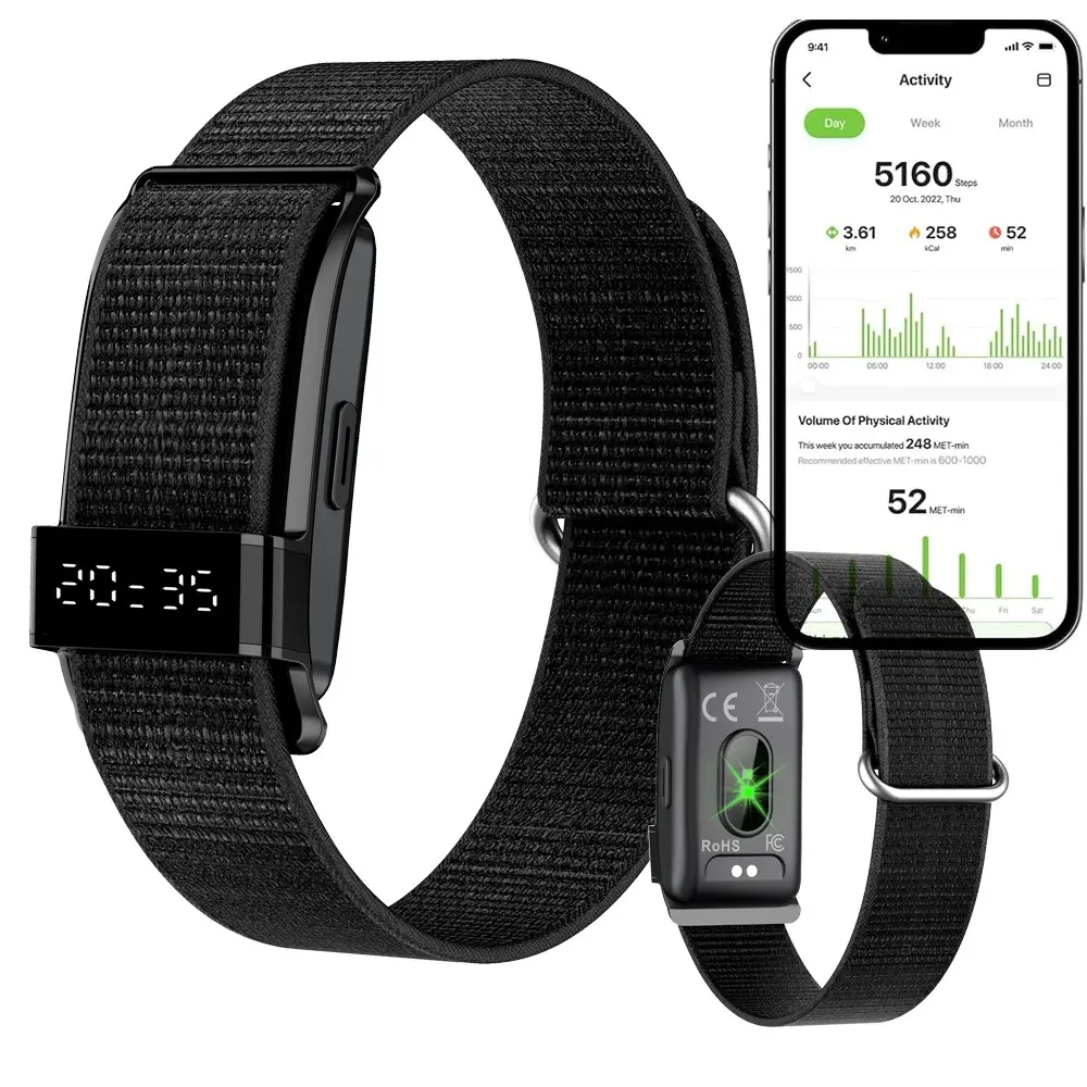 Fitness Smart Bracelet for Men, Activity Tracker with Heart Rate/ Sleep Monitor, Call Reminder, Adjustable Strap , 20G Weight,145Mah Battery, IP68 Waterproof,Free APP, Multiple Sports Modes, Compatible for Android IOS