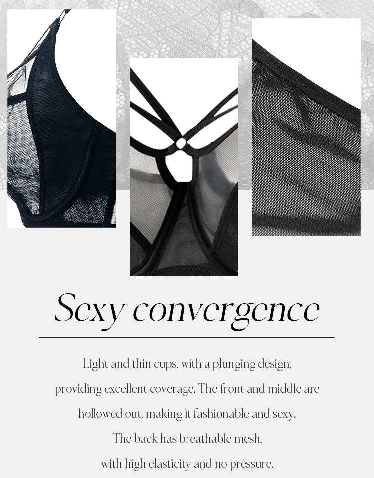 Sexy lace plus-size bra, women's daily adjustable underwear, lift-and-push-up bra M008, soft fabric bra, ruched bra