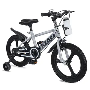 FKZNPJ Kids Bike 18 Inch – High Carbon Steel Frame, Magnesium Alloy Wheels, Training Wheels with Night Glow, Adjustable Seat, Water Bottle – Girls & Boys Bicycle Ages 3-9, Toddler Bike