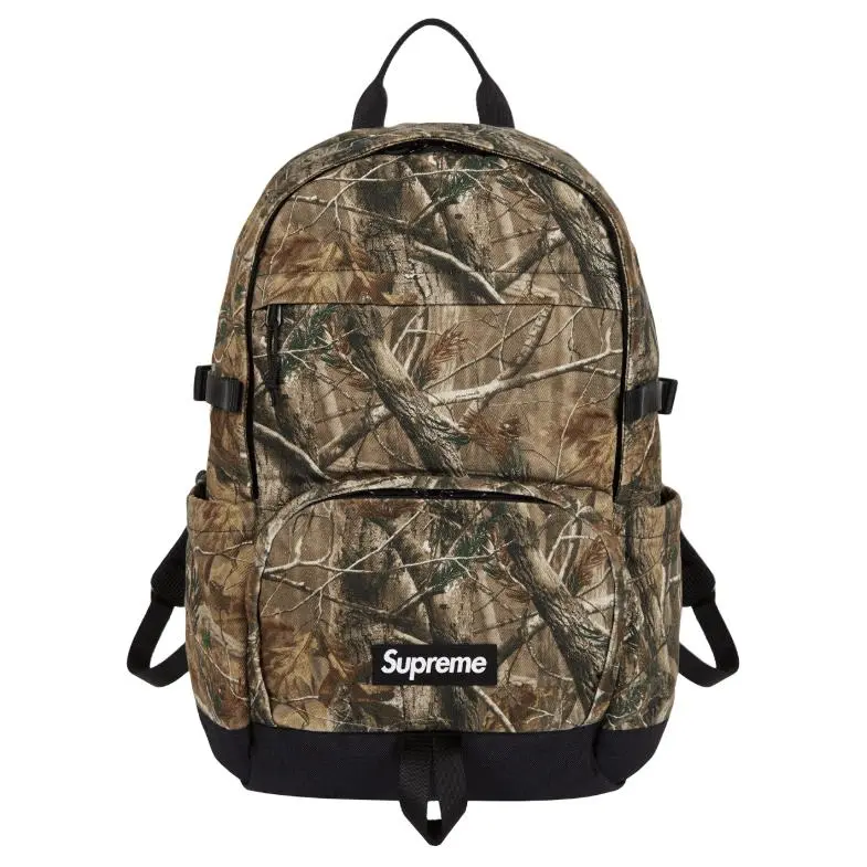 Supreme FW25 Denim Backpack with Embossed Logo – Unisex Camo Style