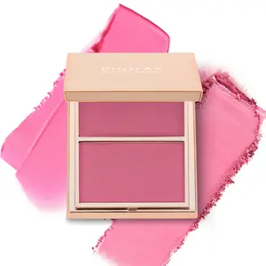 PHPHOFAY Double-Take Cream & Powder Blush Duo - Makeup&Cosmetic glow blush,Flawless Radiant Glow Compact Makeup for Everyday Use or Bold Sculpted Finish