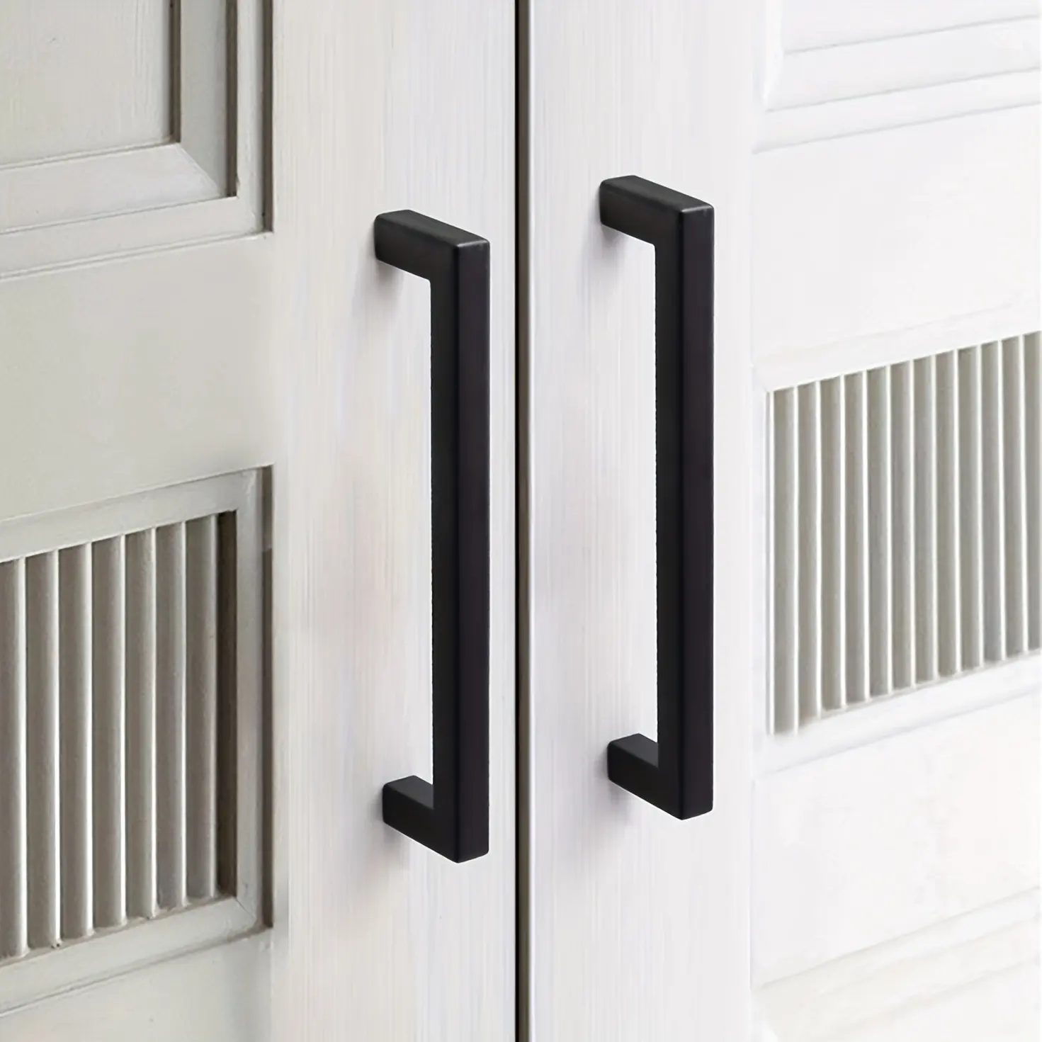 10-Pack Square Furniture Handles; Aluminum Alloy Furniture Hardware; Wardrobe Handles; Drawer Pulls; Black Handles; Silver Brushed Surface Handles; Vanity Handles; Handles; Upgrade Your Home Decor