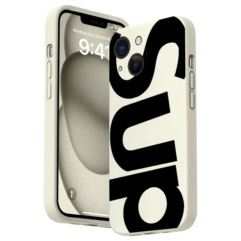 Straight Edge Creative Letters Pattern Phone Case for iPhone 17 16 Pro Max 15 Plus 14 13 12 11  Air XR XS Shockproof Full Camera Protection Durable Slim Silicone Cover Cellphone Protective Smartphone Protector