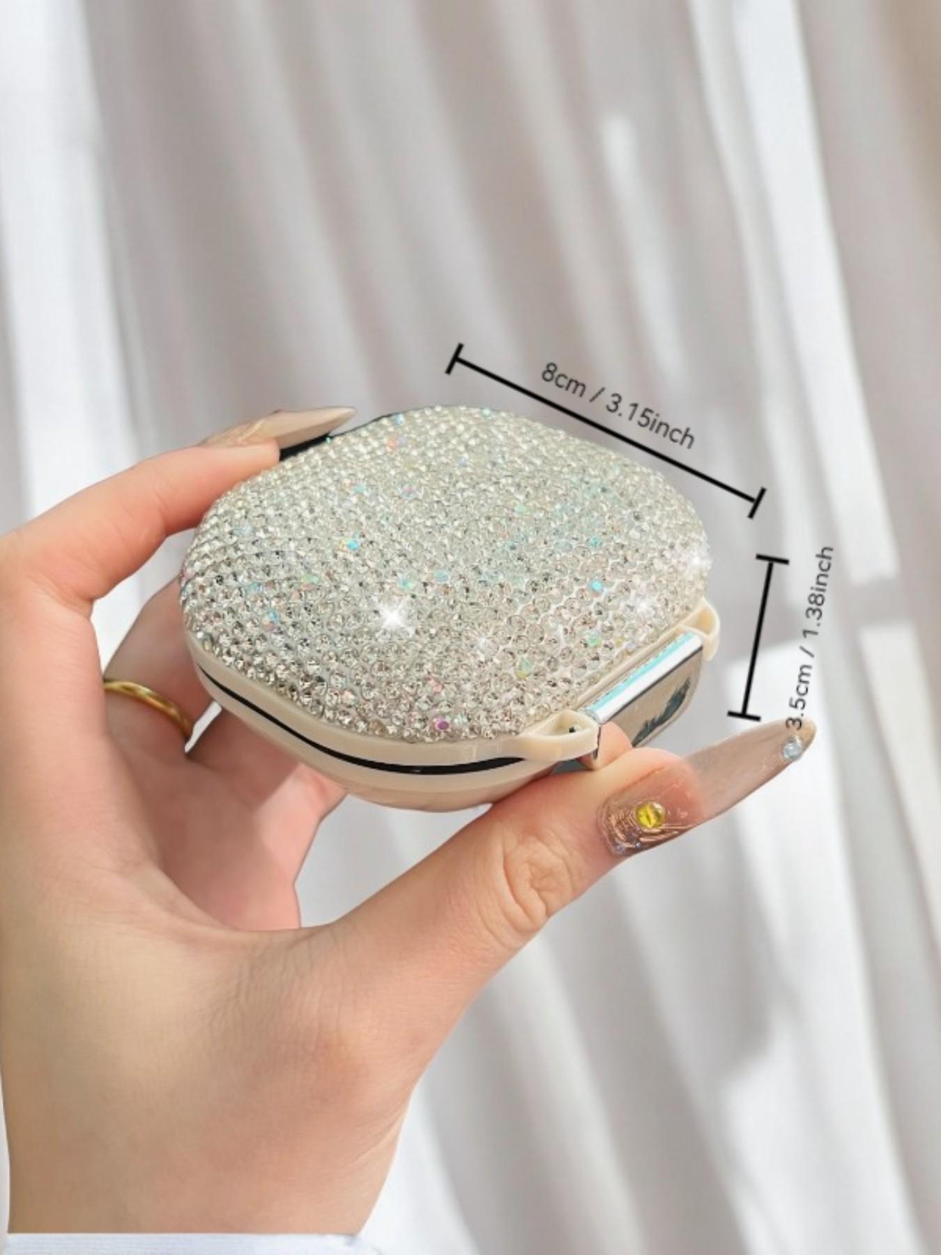 Luxury Diamond-Encrusted Portable Medicine Box, Week Travel Pill Organizer, Waterproof Mini Shell Storage Case, Starry Seven Days Secret Chamber