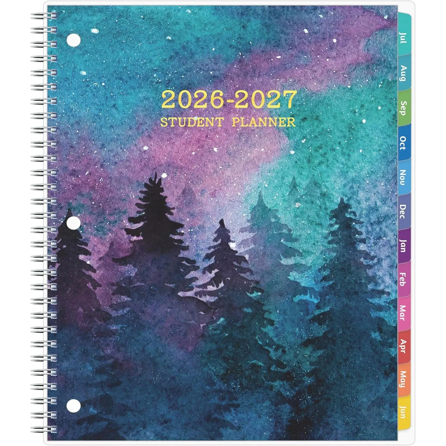 student planner 2026-2027, Weekly & Monthly Academic Year Planner Calendar, Jul 2026 - Jun 2027, 8.5" x 10.5", School Planner 2026-2027 with Practical Stickers, Flexible Cover, Pocket, Laminated Tabs