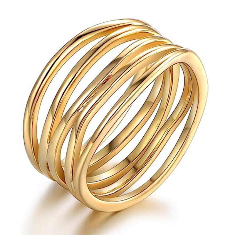 Fashion Blogger Trendy Multi-Layer Line Ring | Minimalist Metal Statement Index Ring for Women & Men