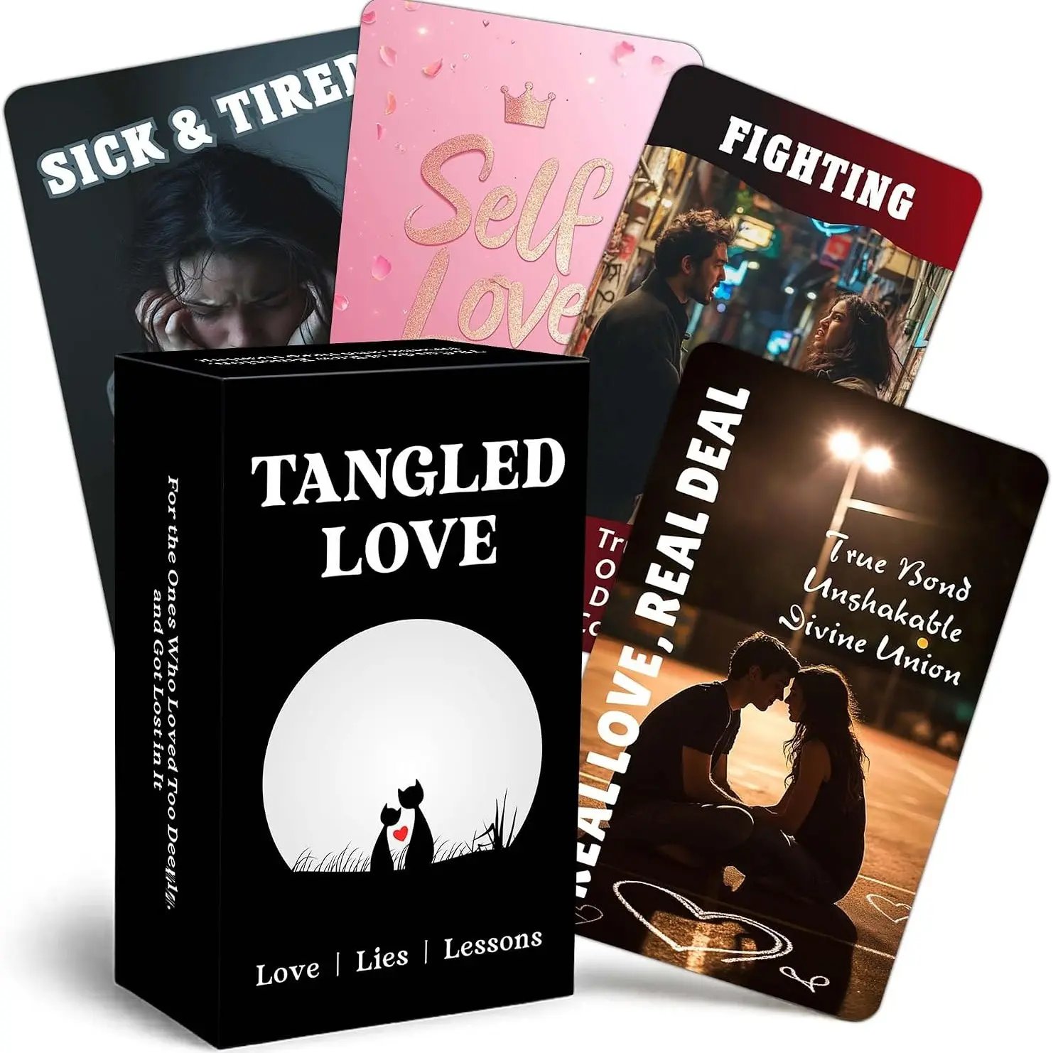 Tarot Card Game, 1 Box Tangled Love Card Deck, Card Games Oracle for The Ones Who Loved Too Deeply and Got Lost in It, Emotional Cards, Tarot Card Set, Tarot Card Decks
