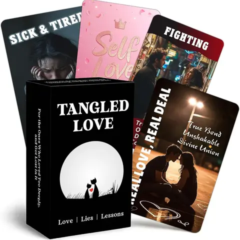 Tarot Card Game, 1 Box Tangled Love Card Deck, Card Games Oracle for The Ones Who Loved Too Deeply and Got Lost in It, Emotional Cards, Tarot Card Set, Tarot Card Decks
