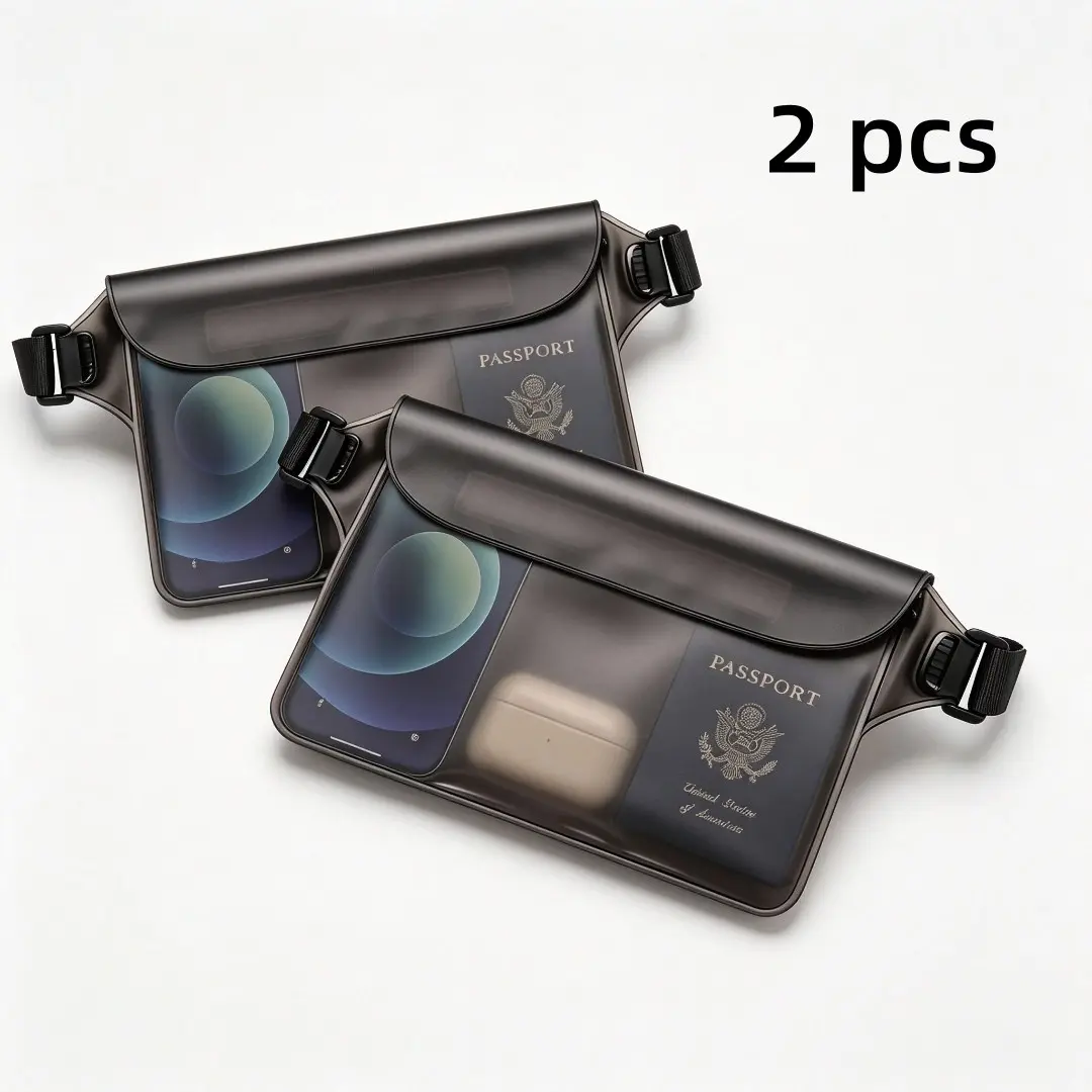 2-Pack Waterproof Dry Bag with Belt, Protects Phone and Valuables, Ideal for Boating, Swimming, Snorkeling, Beach, Pool, Fishing, Water Parks