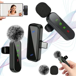 Portable Wireless Lapel Microphone, Noise-Canceling, Compatible with iPhone and Android, Ideal for Vlogs, Interviews, Live Streaming, Video Recording