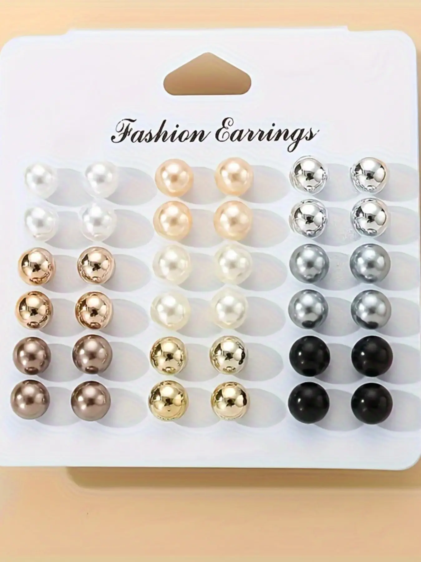 Elegant Multicolor Imitation Pearl Earrings, Korean Style Ball Bead Earrings, Women's Party Wedding Jewelry Set, 18 Pairs