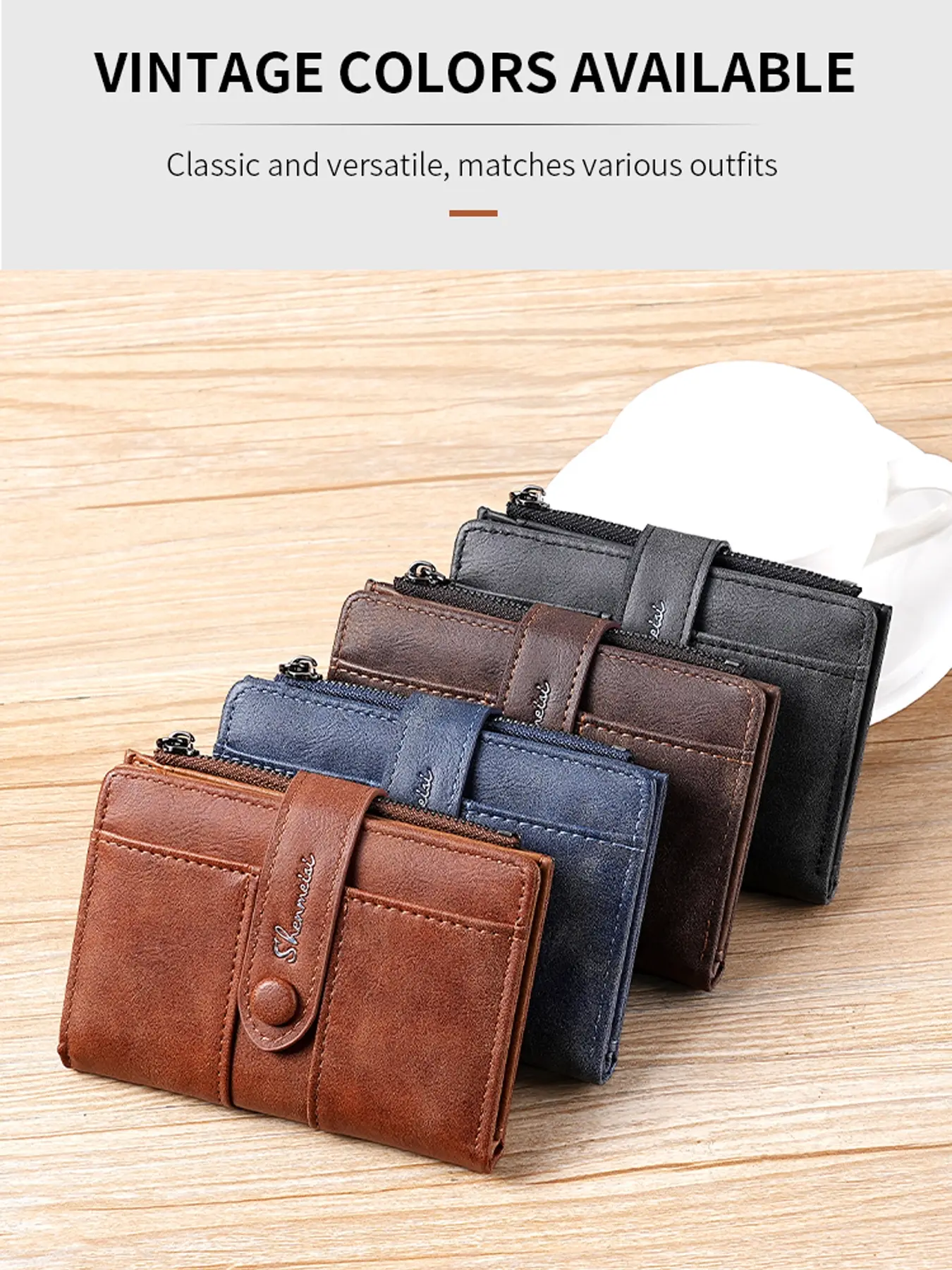 Retro charm men's wallet, suitable for various outfits, can store cards/documents, cash, etc., fashionable and practical, compact and portable, suitable for daily travel, as a high-end gift for Christmas/Halloween/birthdays