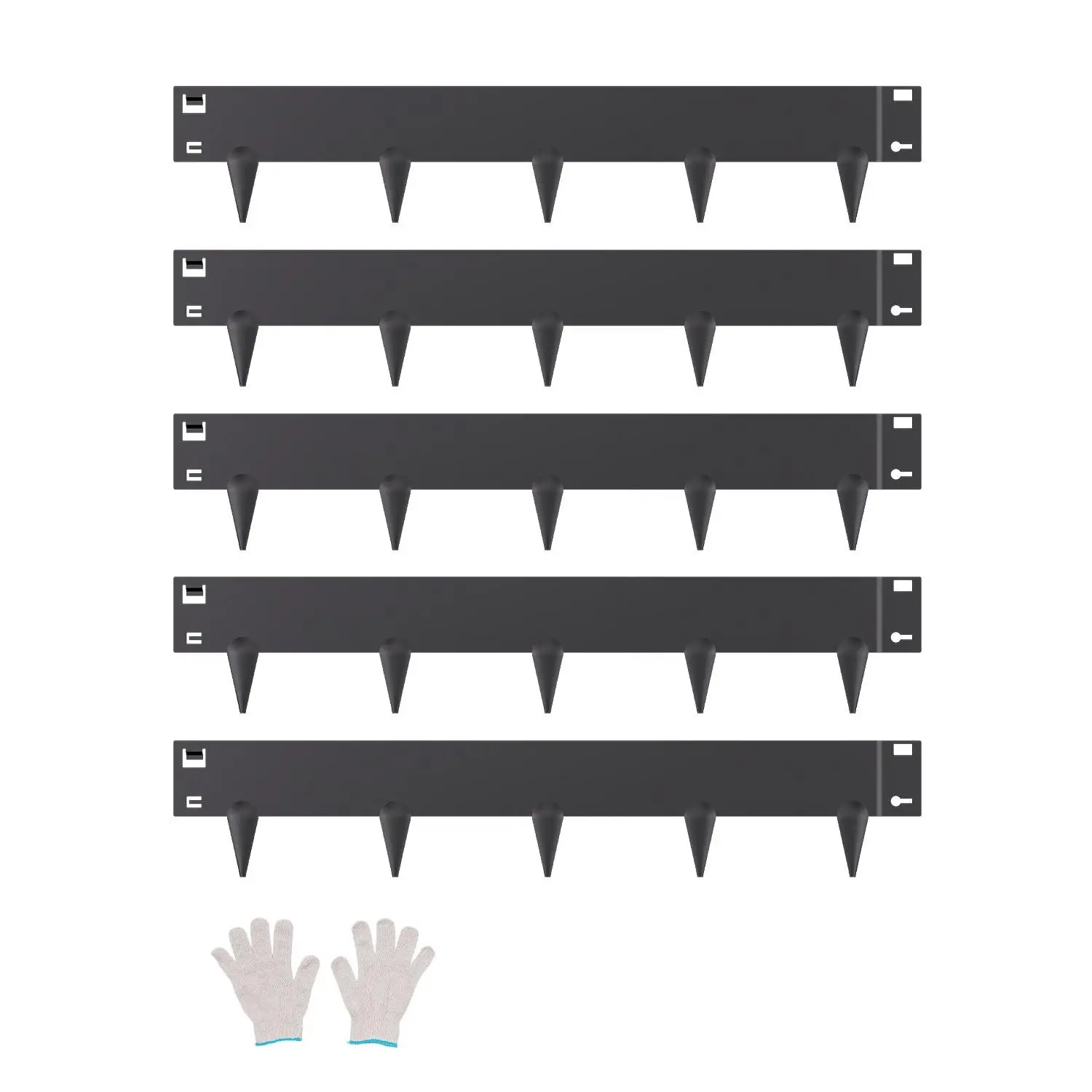 VEVOR Steel Landscape Edging, 5 Packs 39x 4 in Rust-Resistant Metal Landscape Edging, Bendable Garden Edging Border, Heavy Duty Lawn Edging, Easy-to-Install, Flower Bed Yard Pathway Divider Black