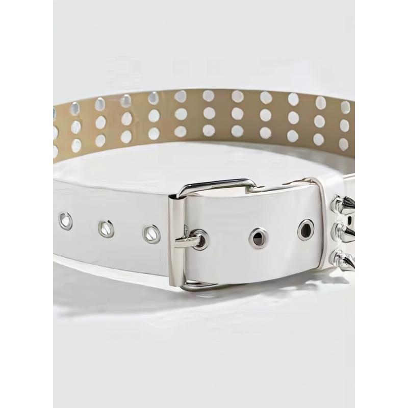 1pc Women's Cool Punk Style Rivets Decorated Heavy Metal Dark Belt