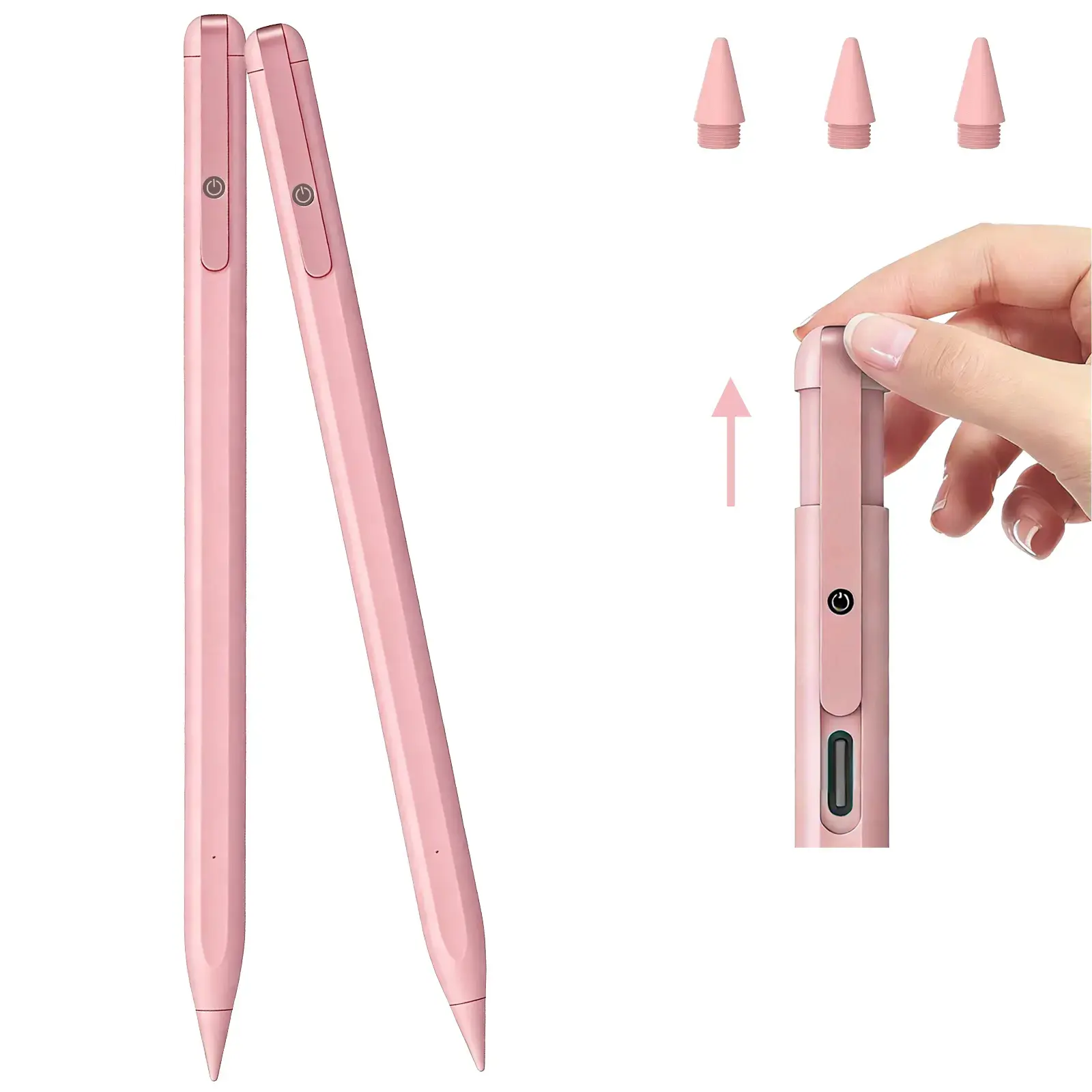 MEKO Stylus Pen Accessory  for iPad Pencil USB-C, 13 mins Fast Charging, Compatible with iPad 6/7/8/9/10, Air 3/4/5, Mini 5/6, Pro12.9&11", Magnetic Adsorption, Tilt Sensitivity, LED Indicator, Accessories, Port, Protection