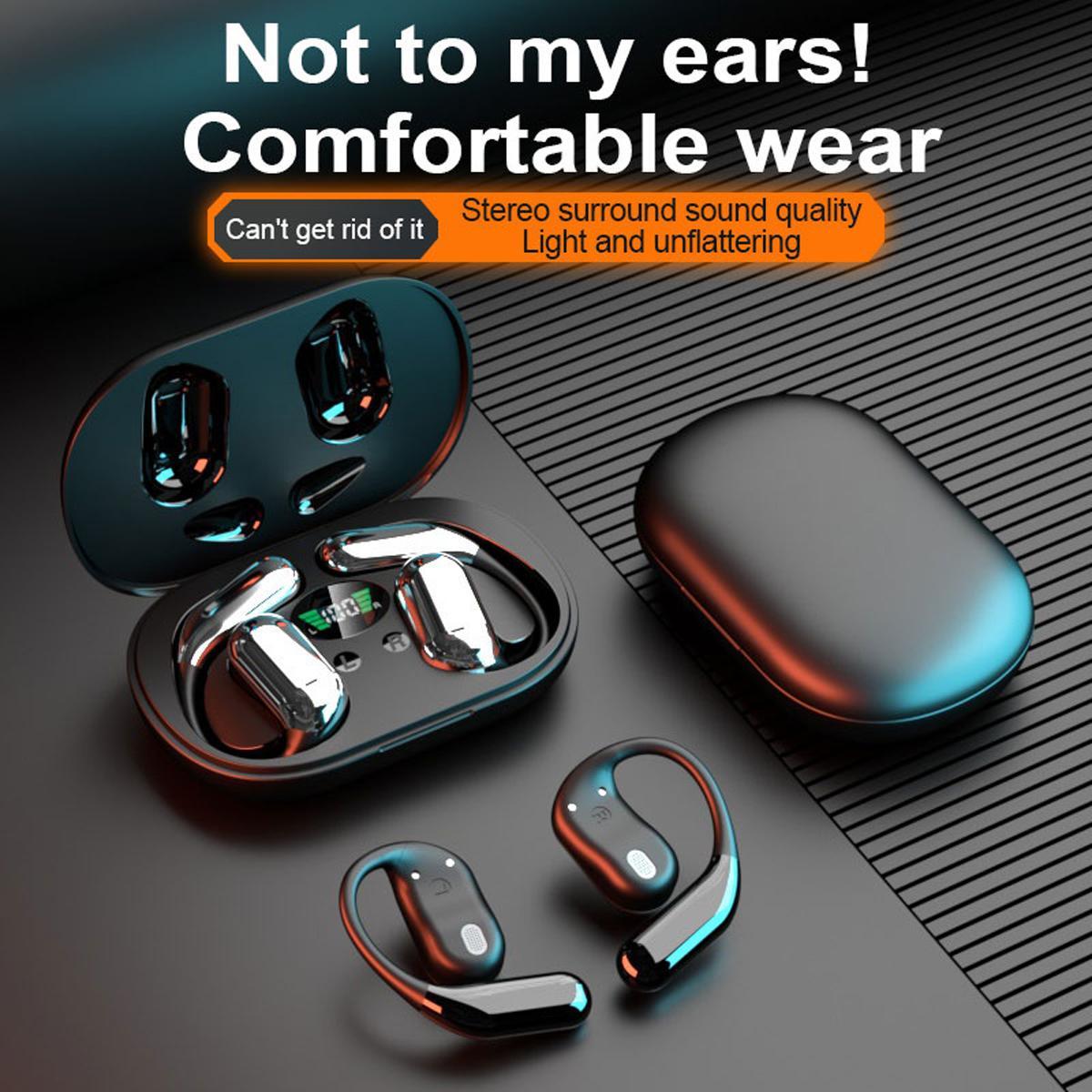 Wireless Earbuds 75hrs Bluetooth 5.4 Headphone Sport,2025 Bluetooth Earbuds Stereo Deep Bass Over Ear Bud with Earhooks,Bulit-in Noise Cancelling Microphone,IPX7 Waterproof Earphone for Workout/Running