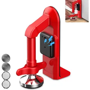 Portable  Door Stopper - 80dB Anti-   Door Stoppers for Bottom of Door, Adjustable and Easy to Install for , Office, and Travel, Door  Devices (Red)