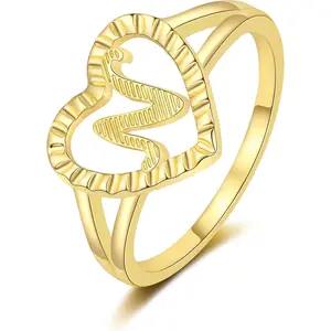 Gold Initial Rings for Women Non Tarnish 14K Gold Plated Vintage Heart Thumb Rings Personalized Carved Letter Statement Stackable Rings Size 6-10 Jewelry Gifts