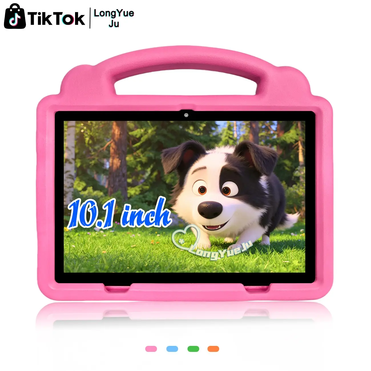 #SummerFind 10.1 Inch Android Educational Entertainment Tablet, 5G WiFi, HD display & parental control, compatible with education system, EVA shockproof case, pink blue green orange, ideal holiday gift, USB cable included, no power adapter