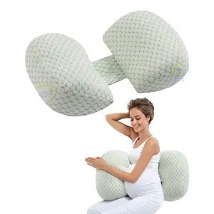 VEVOR Pregnancy Pillows for Side Sleeping, L - Shaped Maternity Pillow for Pregnant Women, Soft Breathable Pregnancy Body Pillow with Washable Jersey Cover for Head Neck Belly Leg Support, Light Gray