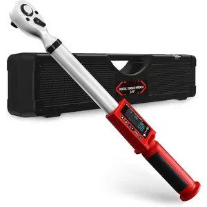 Electric Torque Wrench, 3/8 Digital Torque Wrench, 5-100FT-LB/0-135N.M,Torque Range Accurate to +-2%, Torque Wrench  with Buzzer and LED Flash Notification for //Auto Repair