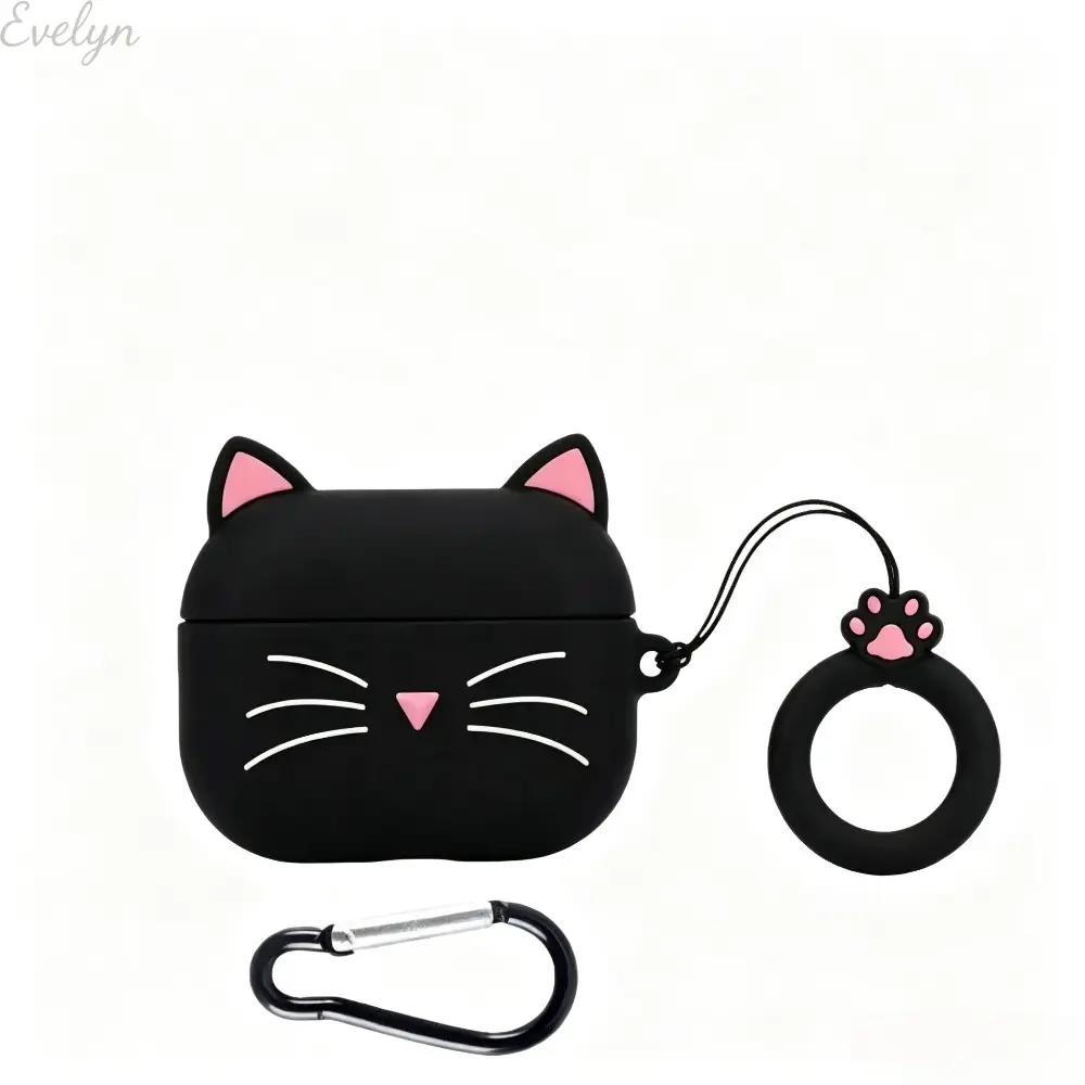 Cute Animal-Themed Protective Case — Compatible with Apple AirPods Pro (3rd/2nd Gen) & AirPods (4th/3rd/2nd Gen) [2026 New Model] — Cat Design