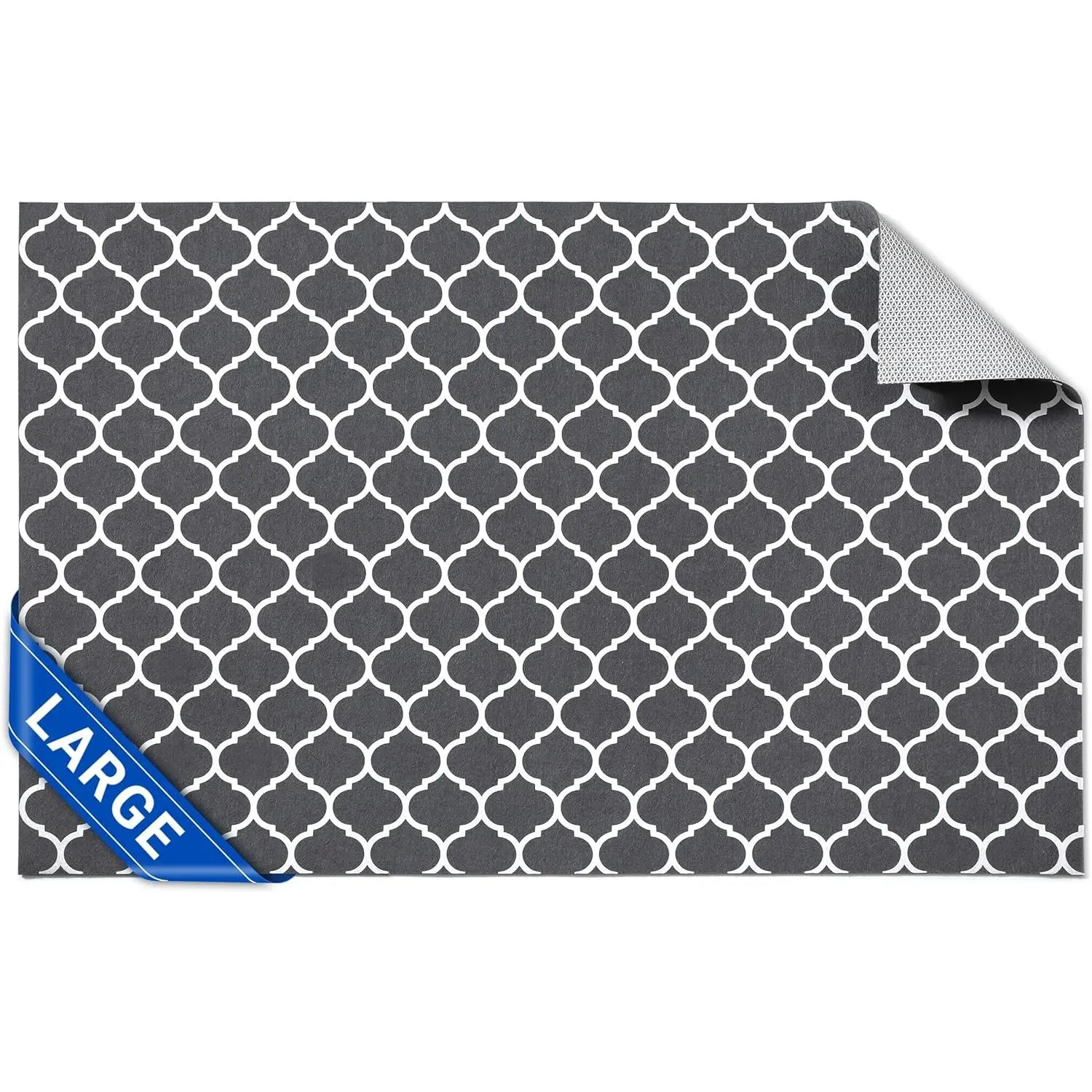 Large   Mat 16"×24", Ultra-Absorbent  Bowl Mat for  and Water,  Feeding Mat with Non-Slip ,  Placemats with Water-Locking Bottom That Protects Floors