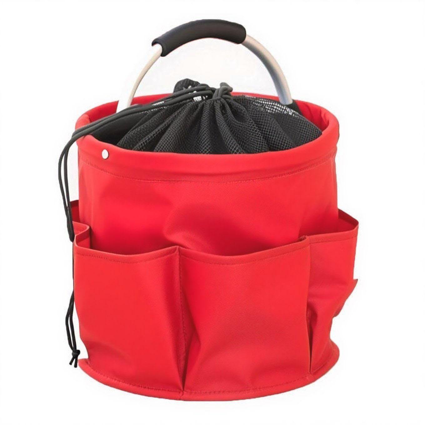 Foldable storage bucket, portable shopping bag, outdoor camping barbecue and picnic basket, waterproof, multi-pocket design, aluminum handle, tool storage basket, bathroom storage, durable, travel storage