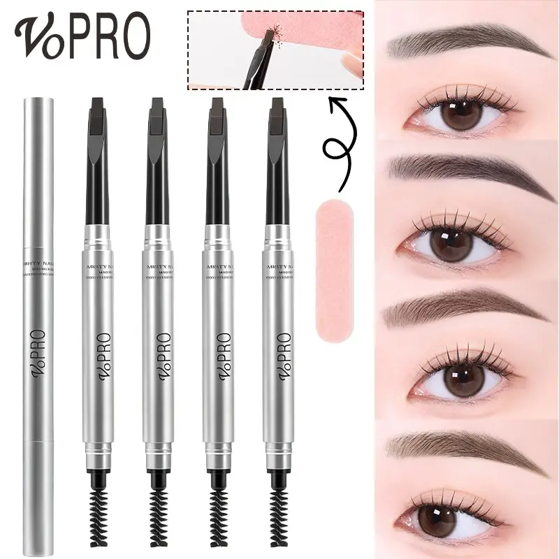 VOPRO Dual End Eyebrow Pencil With Spoolie Waterproof Smudge-Proof Long Wear Natural Brows Easy For Beginners