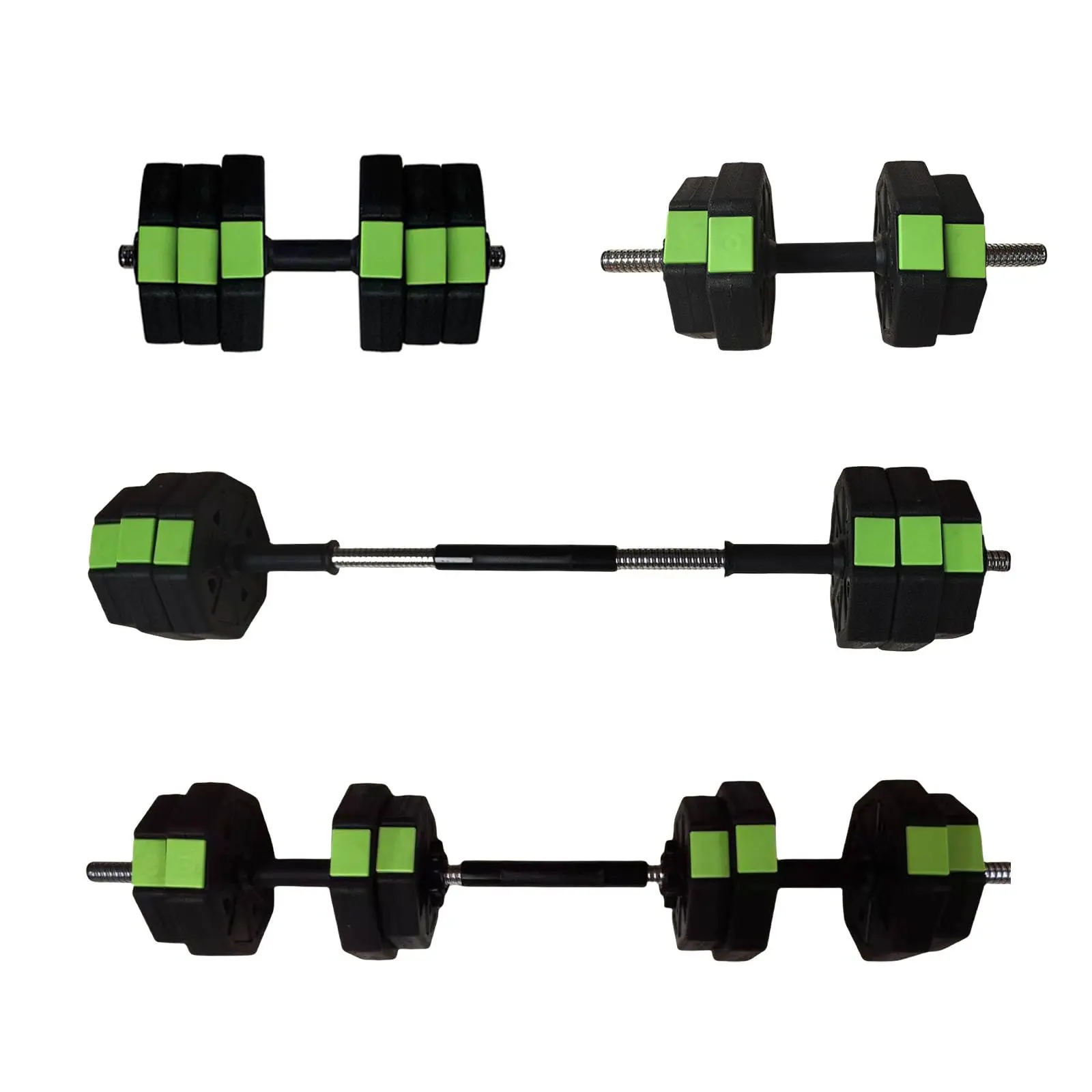 Adjustable 2-in-1 Dumbbell & Barbell Set 30LB – Non-Slip Octagon Iron Handles, Space-Saving Home Gym Free Weights, Perfect for Daily Workout