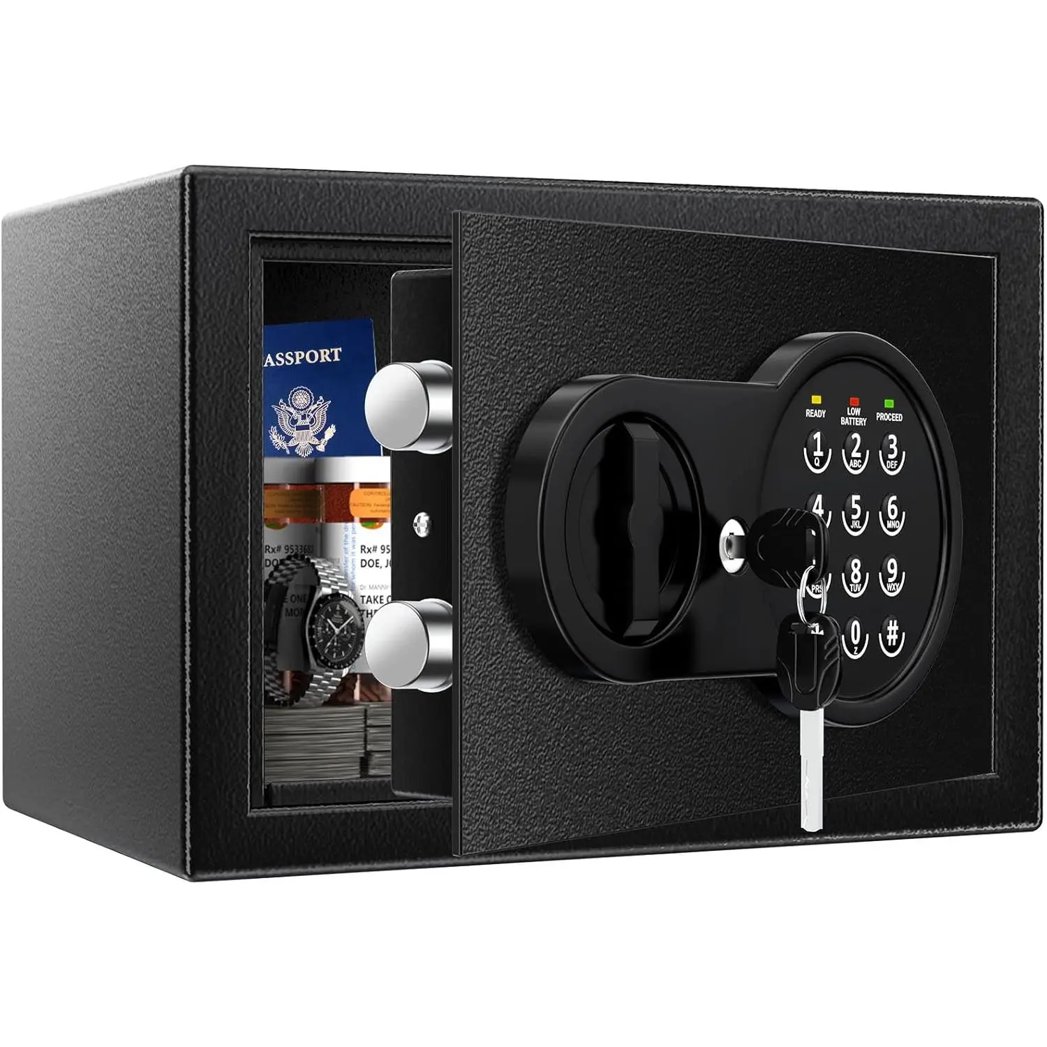 0.5 Cu Ft Mini Safe Box with Fireproof Document Bag,  Safe with  & Pass Code & Wall Mount Kits, Small Safes with  Alert System for , , and Documents?2026 ?