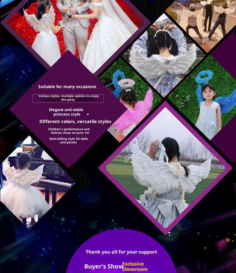 LED Light Source Glowing Feather Wings for Adults & Children Performance Props with Three-speed Switch Colorful Lighting & Built-in Battery