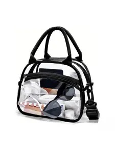 Transparent lunch bag, transparent bag with adjustable shoulder straps, transparent lunch bag for women and men,-zmt