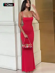 Women's Solid   Backless Cami Dress, Elegant Sleeveless  Dress for Party Club Dating Wear, Ladies Summer Clothes