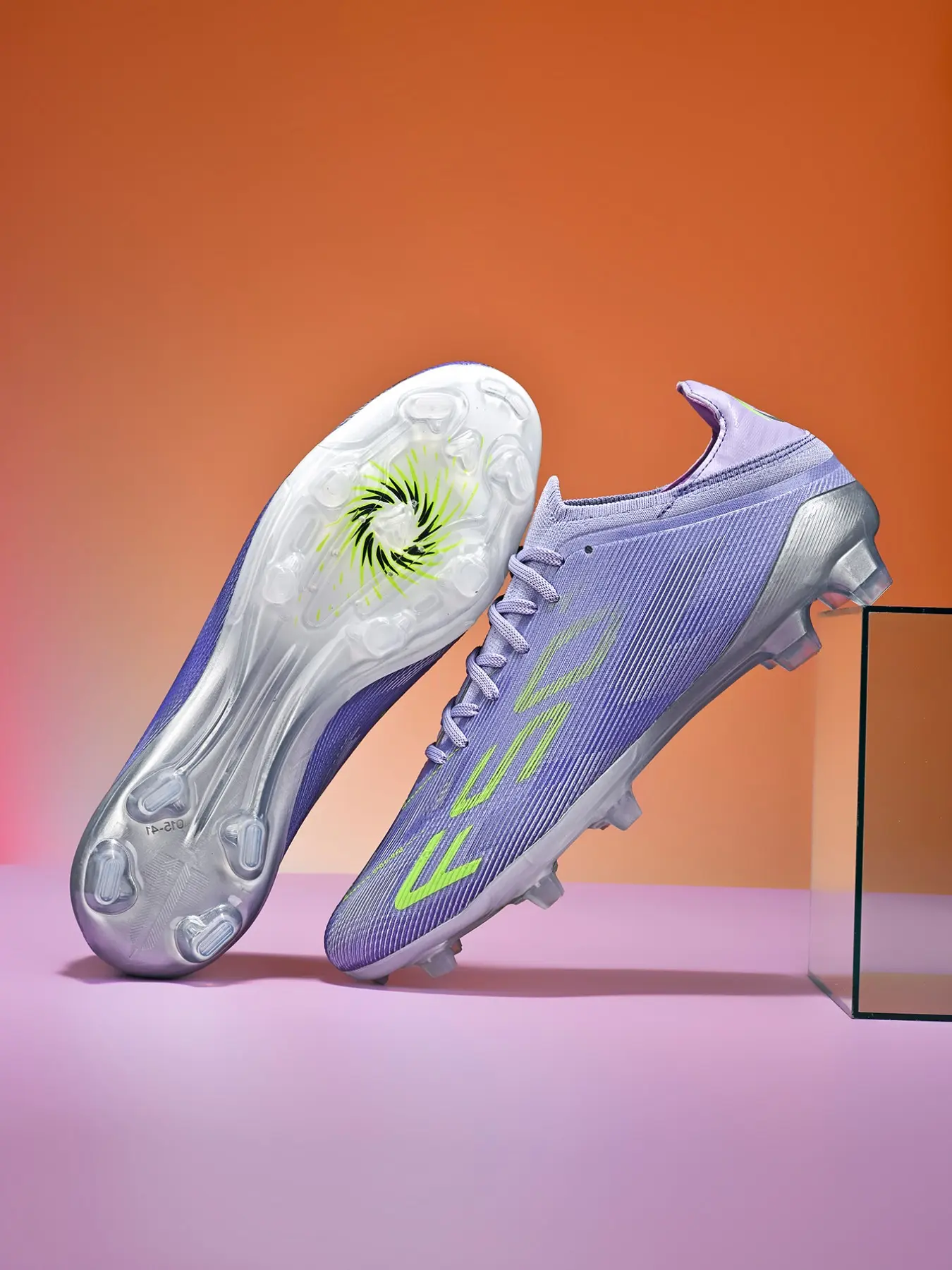 Men's and Teen Football Shoes, Dynamic Stripe Grass Studs, Laces, Professional Outdoor Training, High Grip Fg/ag Mixed Studs