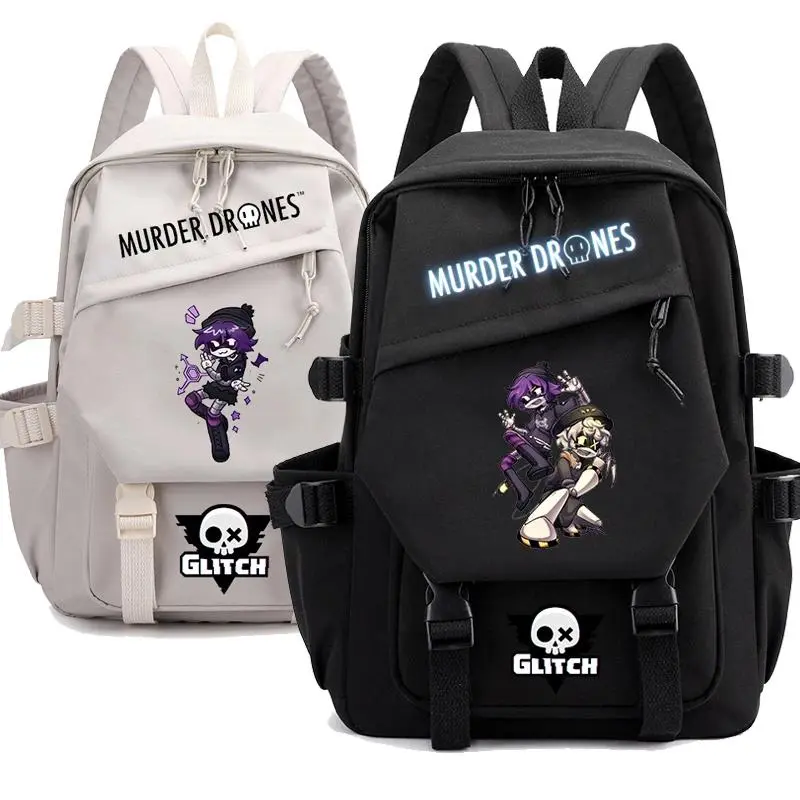 Fashion Murder Drones Backpacks Students Cartoon Printed Dual-Shoulder Bag Women Men Laptop Rucksack Outdoor Shouler Bag Mochila