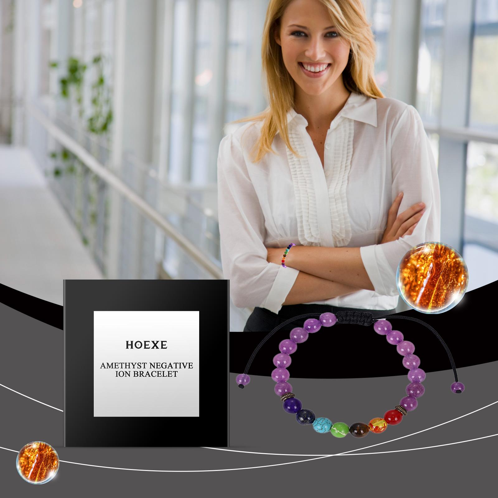 Hoexe Amethyst Bracelet Turquoise Simple Versatile Fashionable Personality Unisex Couple Pink Quartz Amethyst Bracelet