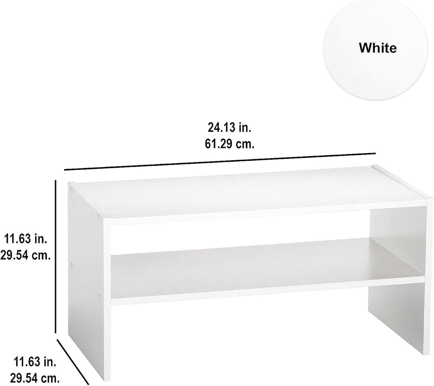Stackable 24in. Wide Horizontal Organizer, White