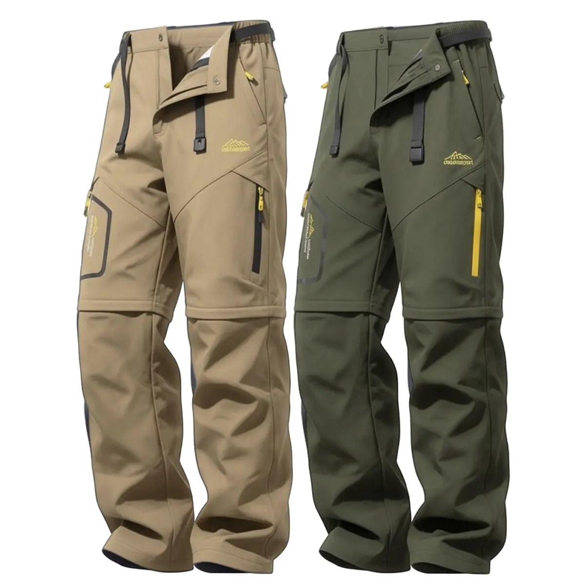 Men's Convertible Cargo Pants with Zip-Off Legs, Quick-Dry Tactical Activewear for Outdoor Hiking, Belt Included, Office Casual Formal