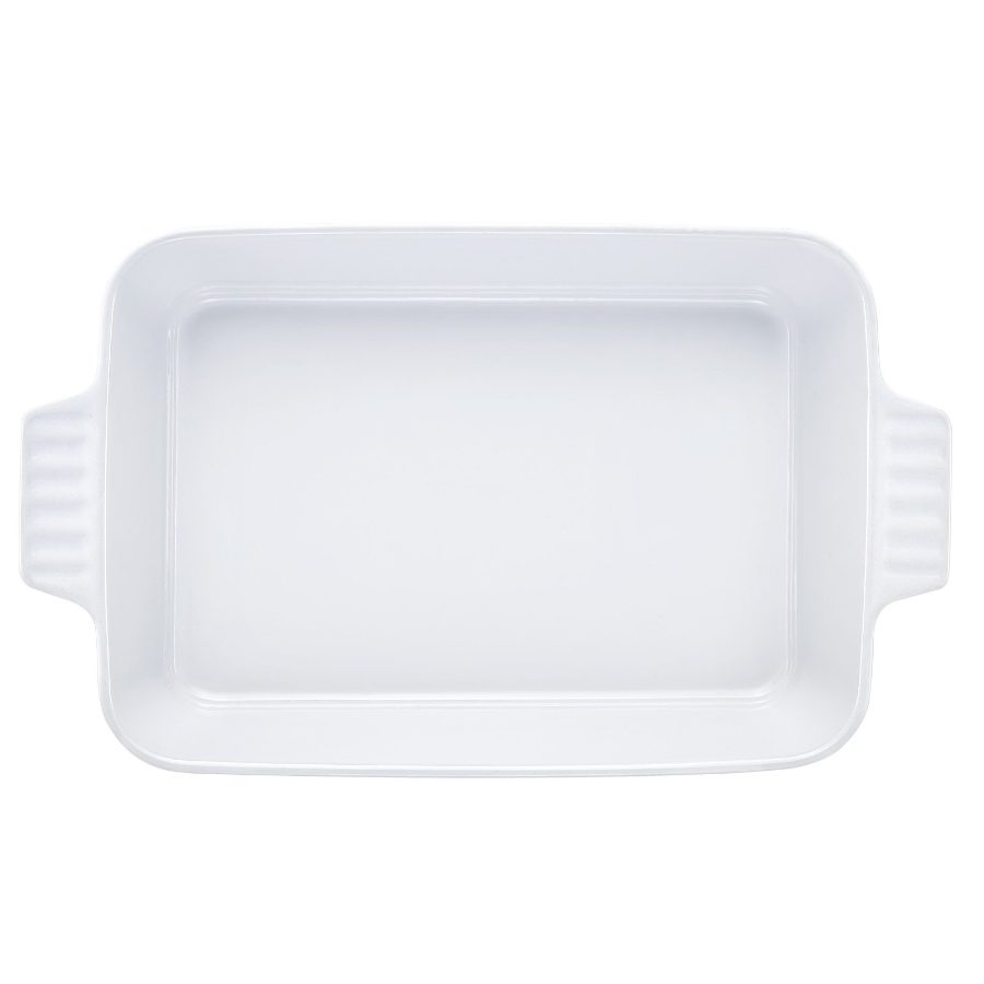 VEVOR Ceramic Baking Dish, Large 9x 13 Pan, Rectangular Bakeware with Double Handles, Oven Secure, Lasagna Pan, Casserole Dish Deep for Baking and Serving, Thanksgiving Christmas Present, White